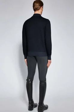 Bomull 1/2 Zip Herrtröja