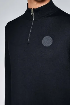 Bomull 1/2 Zip Herrtröja