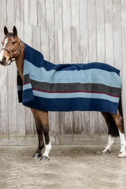 Fleecefilt Stripes 210*200 Navy/Grey