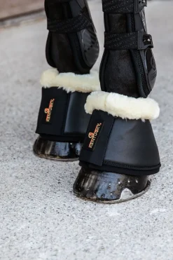 Fårskinn Läder Boots Svart/Cream