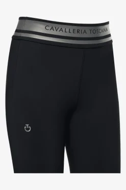 Perforated Stripe Logo Tights Junior